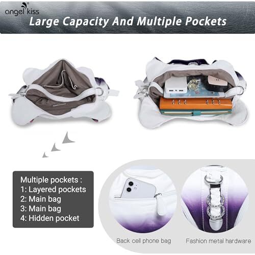 کیف دستی و کیف دستی Angelkiss Hobo برای زنان کیف دستی زنانه کیف زنانه کیف های شانه بزرگ روزانه Image