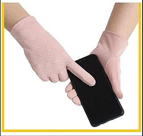 دستکش های ضد آفتاب سبک وزن زنانه محافظ در برابر اشعه ماوراء بنفش تابستانی دستکش های نخی رانندگی Image