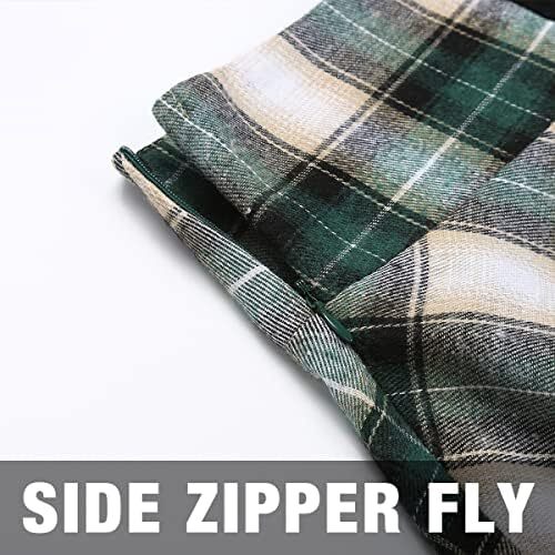 دامن های کوتاه چهارخانه گوتیک IDEALSANXUN برای دامن های چهارخانه کمر بلند زنانه Image