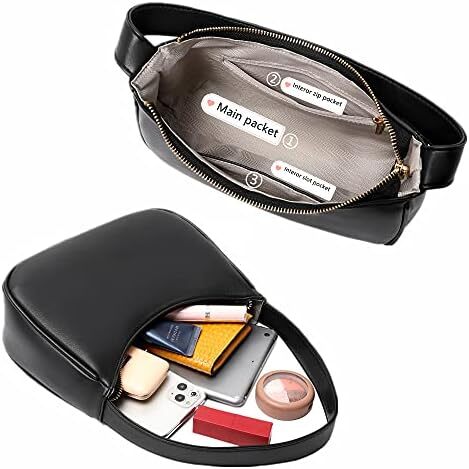 کیف‌های شانه‌ای زنانه CYHTWSDJ، کیف دستی مینی کلاچ مدل Hobo Tote با زیپ بسته Image