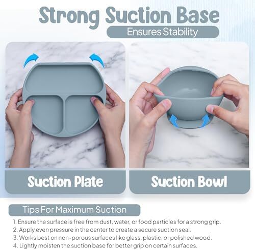 ست ۱۷ تکه لوازم تغذیه برای نوزادان O'doe، ست تغذیه نوزاد | کاسه سیلیکونی مکشی برای خودخوری با تغذیه کننده میوه، لیوان، پیشبند، و کیت بشقاب غذا با درب | (آبی، V2) Image