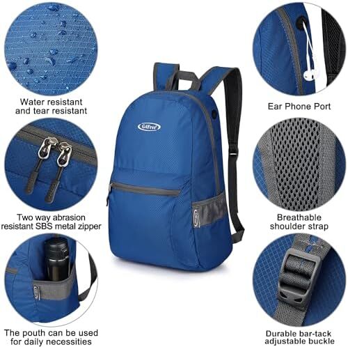 کوله‌پشتی ضدآب بسیار سبک تاشو G4Free کوچک 20 لیتری برای کمپینگ زنانه دوچرخه‌سواری مردانه Image