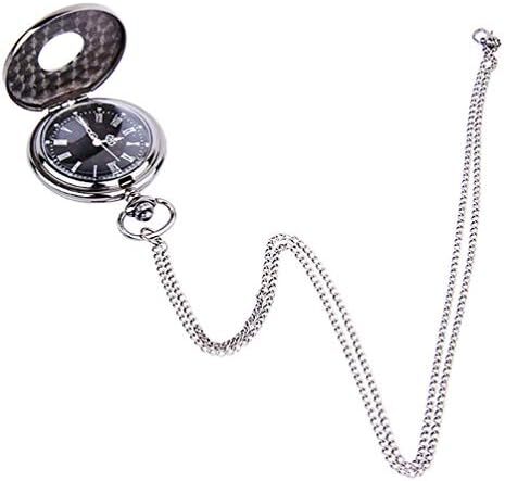 ساعت مچی جیبی مشکی هموبلو برای مردان، ساعت مچی جیبی وینتج با اعداد رومی و اعداد عربی برای روز پدر و تولد Image