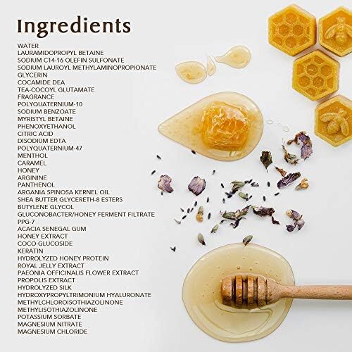 مجموعه شامپو و حالت دهنده &honey مراقبت ارگانیک مو و پوست سر برای پاکسازی و آبرسانی شدید - شستشو و محافظت با افزایش رطوبت - ایده آل برای صاف، مجعد، فر، وز، درمان شده، کلنگ Image