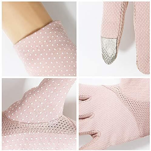 دستکش ضد لغزش رانندگی با صفحه لمسی پنبه ای محافظ UV زنانه در فضای باز Image