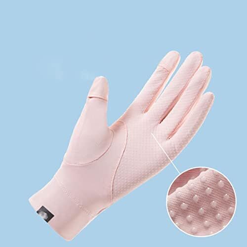 دستکش ضد آفتاب زنانه ضد آفتاب دستکش یخ ابریشم ضد آفتاب دستکش بدون انگشت صفحه لمسی تمام انگشت دستکش بدون لغزش دستکش دوچرخه سواری پیاده روی برای ماهیگیری در رانندگی گلف (صورتی) Image
