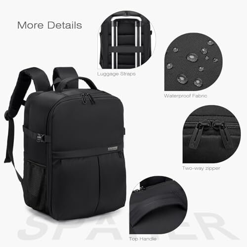 کیف کابین SPAHER 40x30x20، کوله‌پشتی لپ‌تاپ زیر صندلی 15.6 اینچی برای مدرسه، کیف دستی، کوله‌پشتی سفر، کوله‌پشتی دستی، کوله‌پشتی روزمره، کیف پرواز تایید شده Image