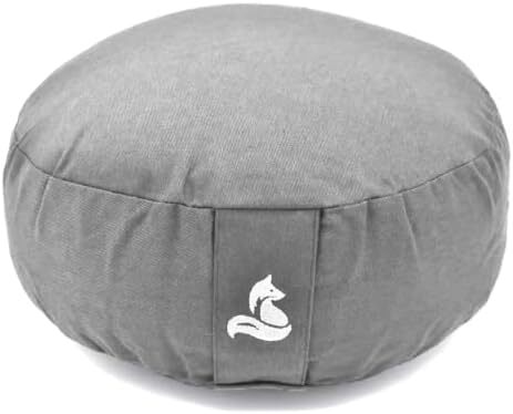 کوسن مدیتیشن metaFox - بالش مدیتیشن راحت برای تمرین مدیتیشن طولانی و به عنوان کوسن یوگا - بالش کف کوسن مدیتیشن ساخته شده از پوسته گندم سیاه (گرگ خاکستری) Image