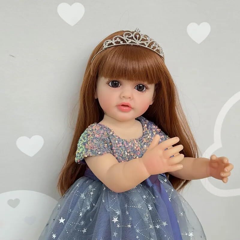 Nano Classic 22 inch 55 Cm Reborn Baby Doll نرم کامل بدن سیلیکونی نوزاد واقعی شبیه عروسک بچه عروسک اسباب بازی دخترانه هدیه عروسک (لباس شاهزاده) Image