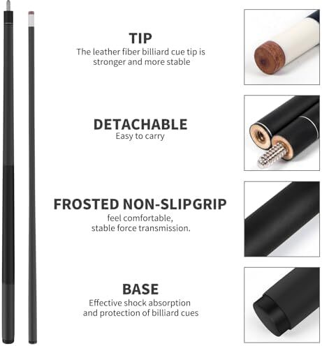 مجموعه چوب استخری Kmise از 1 چوب بیلیارد حرفه ای استخر - الگوی جوهر جاسازی شده 18،19،20 اوز استیک-ساخته شده از کامپوزیت فایبرگلاس گرافیت
