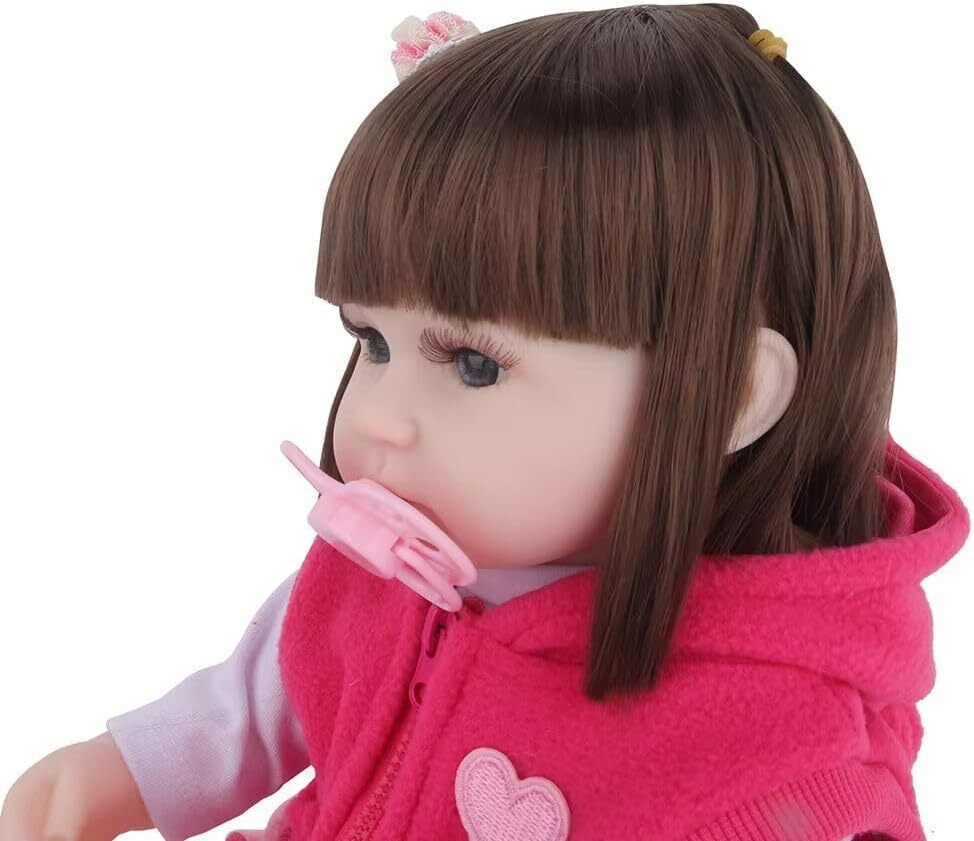 Nano Classic 16 inch 42cm Reborn Baby Doll Soft Cotton body Silicone Newborn real like Baby Doll Girl Toy Gift Dolls Amy (Red) Image