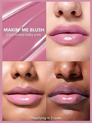 آرایش SHEGLAM - Pout-Perfect Shine Lip Plumper - Moisturizing Plumping Solid Lip Glass Non-Curishing (Makin' Me Blush) Image