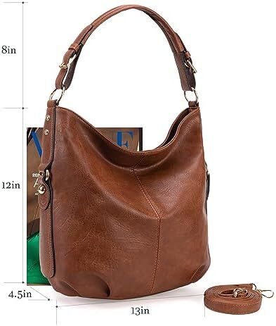 کیف دستی زنانه مونتانا West Hobo کیف های بزرگ و کیف های دستی با گل میخ و بند کراس بادی Image