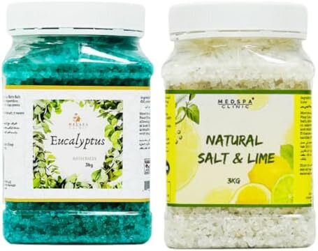 نمک حمام MEDSPA 3 کیلوگرم - اکالیپتوس و نمک حمام طبیعی - بهترین برای خواب خوب - آرامش بخش - آرام بخش - مراقبت از بدن - زیبایی - رایحه درمانی
