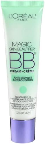آرایش صورت L'Oréal Paris Makeup Magic Skin Beautifier BB Cream Tinted Moisturizer Face, Anti Redness, Green, 1 fl. اونس Image