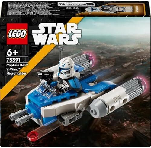 LEGO Star Wars Captain Rex Y-Wing Microfighter, Collectible The Clone Wars Starship Vehicle Toy with a Character Minifigure for 6 Plus Year Old Boys & Girls, Fantasy Gift Idea for Kids 75391