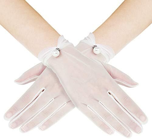 دستکش توری عروسی BABEYOND دستکش کوتاه زنانه برای مهمانی چای دستکش مچی ضیافت دستکش رقص تابستانی Image