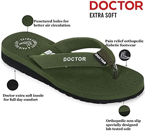 DOCTOR EXTRA SOFT Ortho Care زنانه ارتوپدی و دیابتی احساس خوب فوق العاده راحت Dr Sliders فلیپ فلاپ و دمپایی خانه برای زنان و دختران OR-D-16 Image