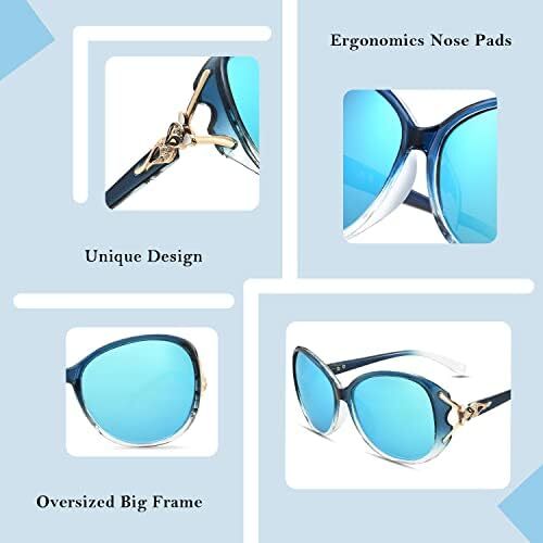 عینک آفتابی زنانه FIMILU عینک آفتابی پلاریزه مد روز عینک آفتابی بزرگ عینک آفتابی زنانه محافظ UV Image