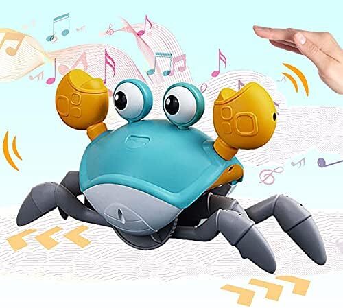 AliAliAli Baby Educational Electric Runaway Led And Music Crab Toy, 1 2 3 Years (فیروزه ای) - آبی