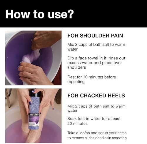 نمک حمام اسطوخودوس Soulflower برای خیساندن با اسانس اسطوخودوس برای زنان مردان، نمک دریایی 100٪ غنی از مواد معدنی، اسپا بدن و پا، ست هدیه ایده آل برای مردان، 500 گرم / 18 اونس Image