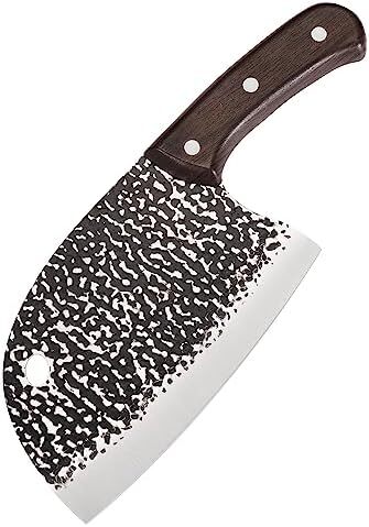 چاقوی خردکن گوشت TJ POP به طول 6.2 اینچ، چاقوی سبزیجات فوق العاده تیز و سبک، چاقوی برش کامل، چاقوی سرآشپز صربستان، تیغه استیل ضد زنگ با ضخامت 1.5 میلیمتر، سری شکل ماهی HP01003