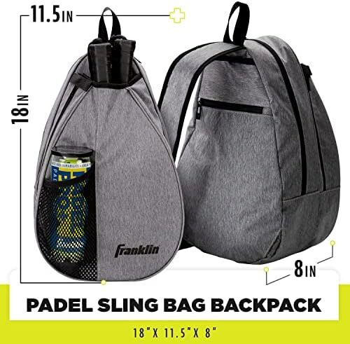 کیف پادل اسپرت فرانکلین - کوله پشتی پادل تنیس مردانه + زنانه - کیف تجهیزات اندازه قابل تنظیم برای پادل + تنیس پارویی - خاکستری