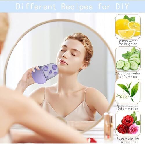 غلتک یخ نیوانت برای صورت - ماساژ زیبایی صورت، مکعب درخشان برای مراقبت از پوست، کاهش چین و چروک دور چشم و پف آکنه (بنفش02) Image