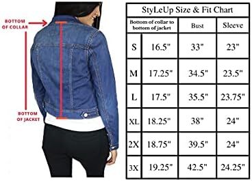 کت/جلیقه جین کلاسیک کلاسیک زنانه StyLeUp کلاسیک جین قدیمی و سایز بزرگ Image