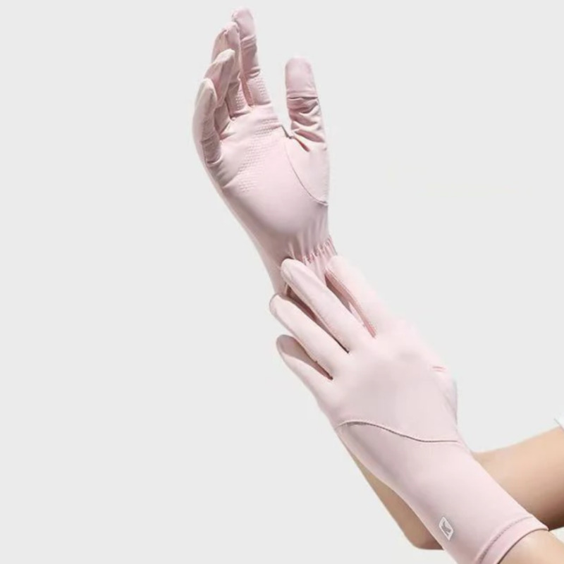 دستکش ضد آفتاب و ضد برنزه شدن UV Protection Gloves رنگ صورتی، محافظ پوست دست در برابر اشعه خورشید، مناسب برای استفاده روزانه و رانندگی Image
