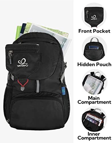 کوله پشتی کوچک تاشو فوق سبک WATERFLY: 20 لیتری کوله پشتی کوهنوردی با قابلیت بسته بندی سبک وزن کوله پشتی کوهنوردی در فضای باز کوله پشتی ورزشی در فضای باز کوله پشتی مسافرتی زنانه مردانه Image