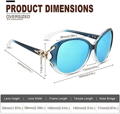 عینک آفتابی زنانه FIMILU عینک آفتابی پلاریزه مد روز عینک آفتابی بزرگ عینک آفتابی زنانه محافظ UV Image