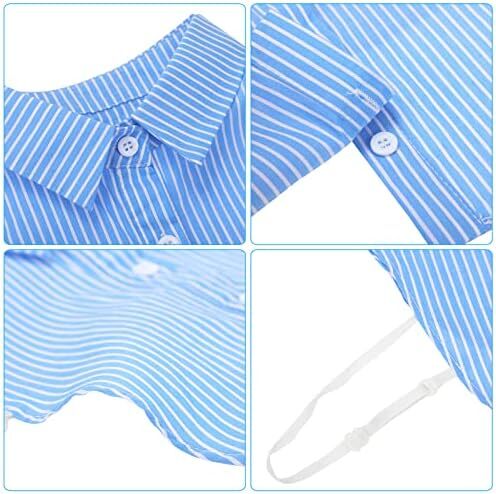 یقه تقلبی 4 تکه بلوز یقه گرد نیم پیراهن جداشدنی یقه دیکی تاپ یقه کاذب برای لباس های دخترانه زنانه Image