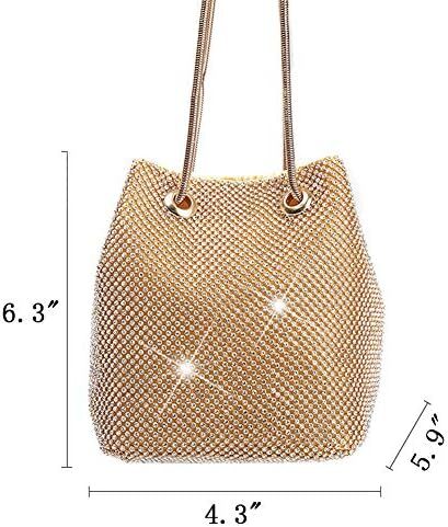 Mogor زنانه مثلث Bling براق کیف تاج جعبه کلاچ شب کیف های لوکس مهمانی Image