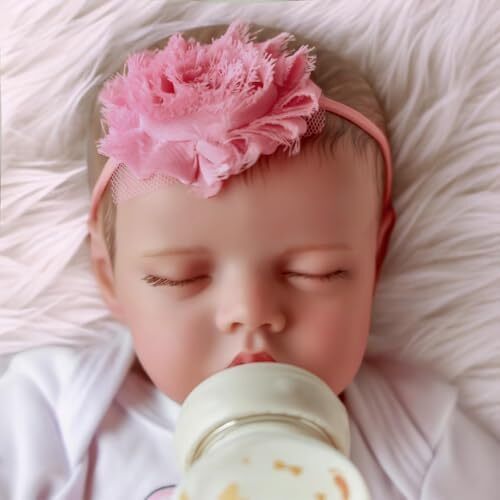 ADFO Lifelike Reborn Baby Dolls Twinnie - Girl 17-Inch - Soft Body Realistic-Newborn Baby Dolls Full Vinyl Body Poseable Baby Girl with Feeding Kit Gift Box for Kids Age 3+ Image