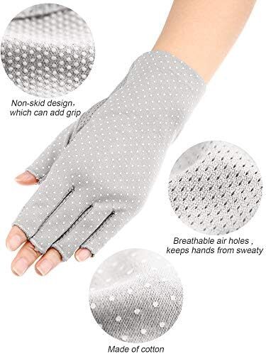 دستکش بدون انگشت Maxdot ضد لغزش محافظ UV دستکش رانندگی تابستانی در فضای باز برای زنان و دختران Image