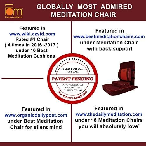 FOM (دوستان مدیتیشن) ® صندلی مدیتیشن بودا آرامش‌بخش بسیار بزرگ. صندلی کف / صندلی یوگا / صندلی مدیتیشن با تکیه گاه پشتی و کوسن مدیتیشن / صندلی مدیتیشن Image