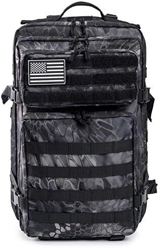 QT&QY 45L Military Tactical Backpacks Molle Army Assault Pack 3 Day Bug Out Survival Bag Hiking Treeking Rucksack Image