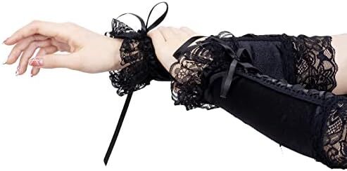 دستکش زنانه بدون انگشت JISEN با آرنج بند استیمپانک گرم کننده بازو Image