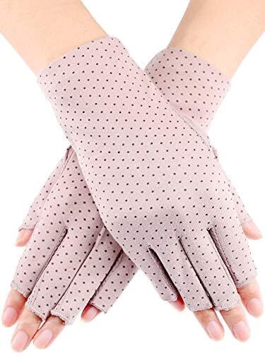 دستکش بدون انگشت Maxdot ضد لغزش محافظ UV دستکش رانندگی تابستانی در فضای باز برای زنان و دختران Image