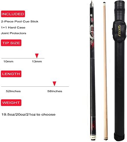 چوب استخر CUEELF، چوب بیلیارد کیو با محفظه سخت شفت کم انحراف چوب بیلیارد حرفه ای بیلیارد کیوس چوب 19.5-21 اونس Image