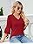 TFSDOD زنانه یقه V یقه 3/4 تاپ آستین زنگ دار یقه یقه دار پیراهن آستین دار یقه دار بلوزهای گشاد تابستانی تابستانی Thumbnail