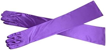 دستکش 21 اینچی برای مهمانی عصرانه زنانه DreamHigh دستکش ساتن بلند مشکی/سفید Image