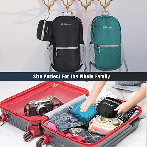 کوله‌پشتی کوچک قابل بسته‌بندی ZOMAKE 20L، کوله‌پشتی کوچک تاشو پیاده‌روی - کیف مسافرتی کوله‌پشتی ضد آب جیبی برای کمپینگ ورزشی مردانه در فضای باز، زنان، مدرسه راهپیمایی، سفر با دوچرخه Image