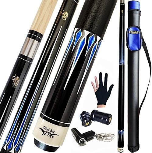 تای با کیوس 2 تکه چوب استخر + قاب سخت، نوک 13 میلی‌متری، 58 اینچ چوب بیلیارد حرفه‌ای افرا کانادایی چوب بیلیارد 18،19،20،21،22 چوب استخر (قابل انتخاب) - آبی، مشکی، قرمز، خاکستری ، سبز Image