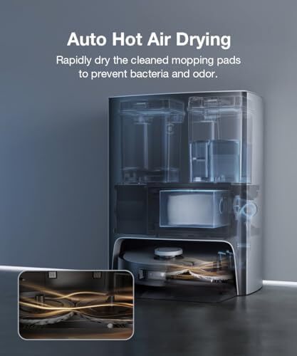 جاروبرقی رباتی ECOVACS X1 OMNI (تمیز کردن خودکار + تخلیه خودکار) با قابلیت جاروکشی و تی کشی عمیق، قدرت مکش 5000PA، فناوری AIVI 3D و OZMO Turbo 2.0، کنترل صوتی OK و YIKO (گارانتی 1 ساله) Image
