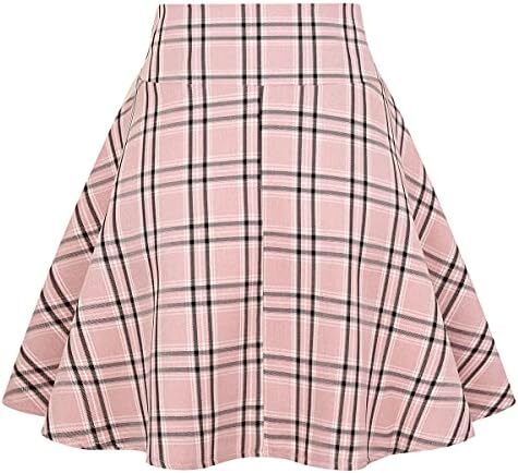 دامن های کوتاه چهارخانه گوتیک IDEALSANXUN برای دامن های چهارخانه کمر بلند زنانه Image