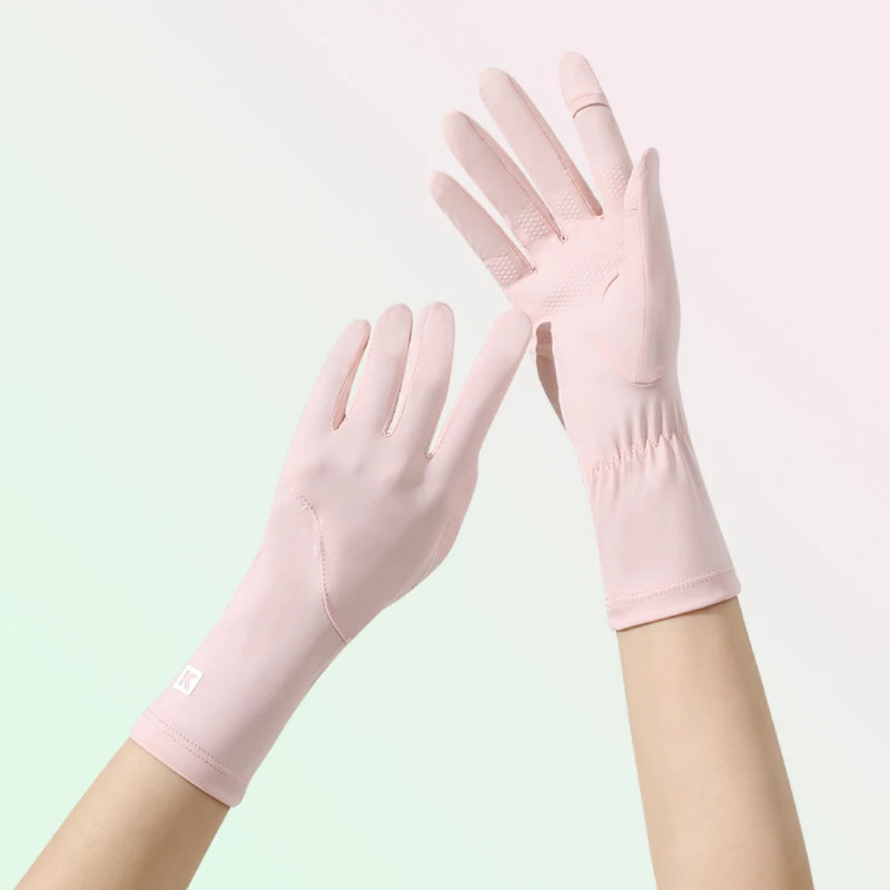 دستکش ضد آفتاب و ضد برنزه شدن UV Protection Gloves رنگ صورتی، محافظ پوست دست در برابر اشعه خورشید، مناسب برای استفاده روزانه و رانندگی