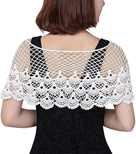 شال زنانه توری آستین کوتاه شانه ای بوهو شنل بولرو بلیزر کاور ژاکت کش باف پشمی عروس Image