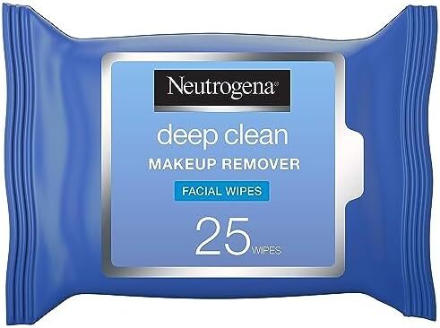 پاک کننده آرایش Neutrogena، دستمال مرطوب صورت، تمیز کردن عمیق، بسته 25 دستمال مرطوب Image
